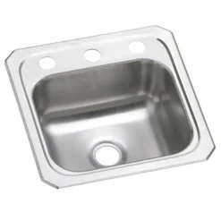Elkay Celebrity 15" Rectangular Stainless Steel ADA Bar/Prep Sink, Brushed Satin, 3 Faucet Holes, BCR153