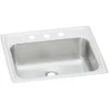 Elkay Celebrity 19" Rectangular Drop In/Topmount Stainless Steel ADA Bathroom Sink, Brushed Satin, 3 Faucet Holes, PSLVR1917LO3