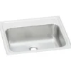 Elkay Celebrity 19" Rectangular Drop In/Topmount Stainless Steel ADA Bathroom Sink, Brushed Satin, No Faucet Hole, PSLVR1917LO0