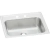 Elkay Celebrity 19" Rectangular Drop In/Topmount Stainless Steel ADA Bathroom Sink, Brushed Satin, 2 Faucet Holes, PSLVR19172
