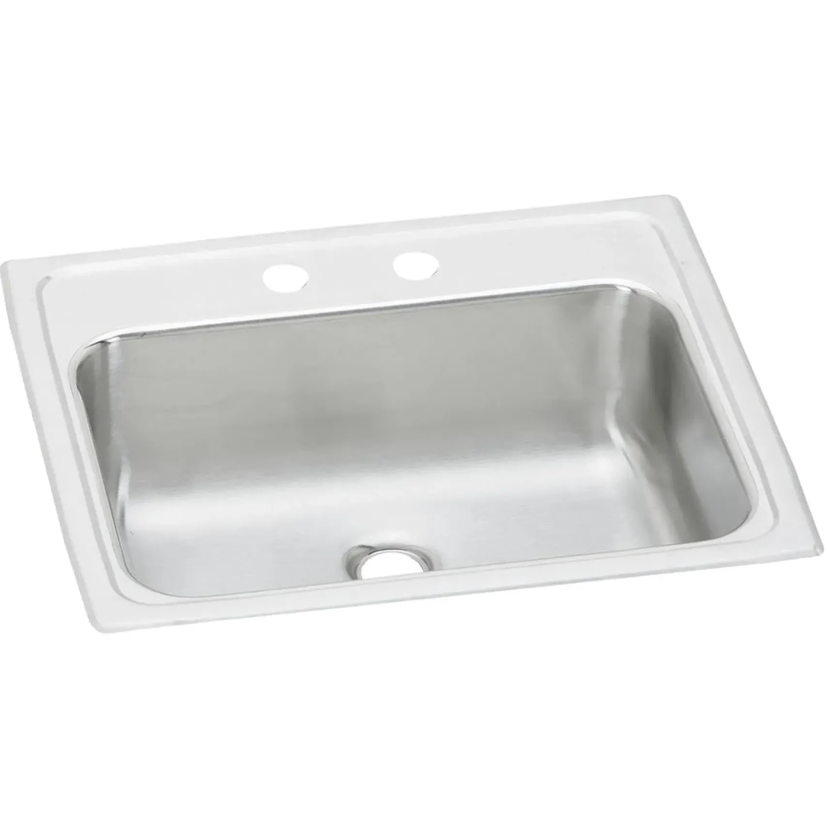 Elkay Celebrity 19" Rectangular Drop In/Topmount Stainless Steel ADA Bathroom Sink, Brushed Satin, 2 Faucet Holes, PSLVR19172