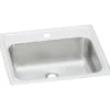Elkay Celebrity 19" Rectangular Drop In/Topmount Stainless Steel ADA Bathroom Sink, Brushed Satin, 1 Faucet Hole, PSLVR19171