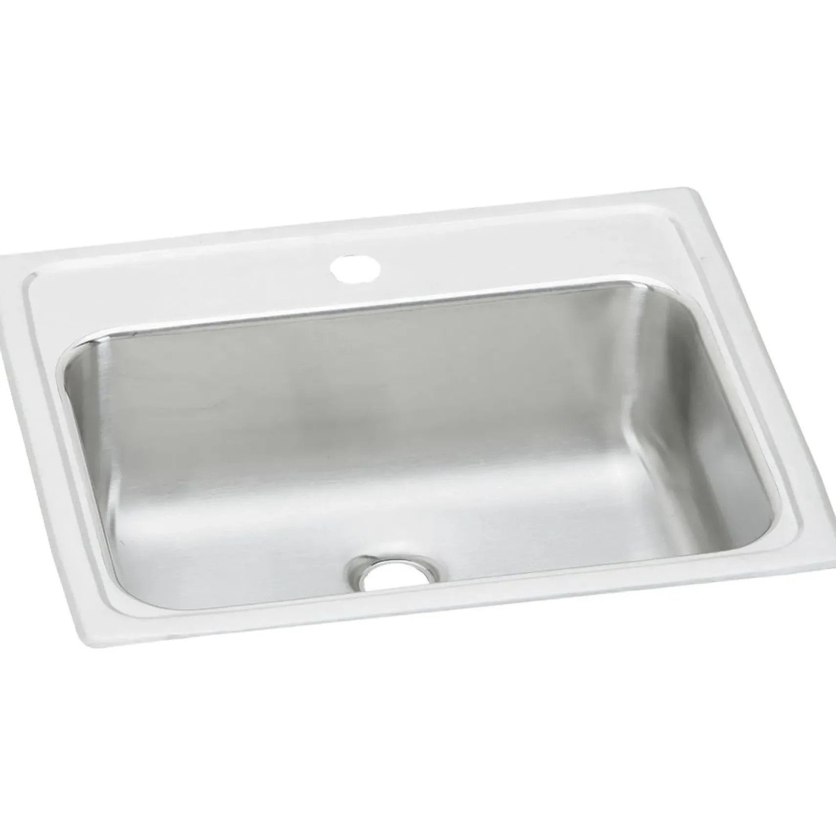 Elkay Celebrity 19" Rectangular Drop In/Topmount Stainless Steel ADA Bathroom Sink, Brushed Satin, 1 Faucet Hole, PSLVR19171