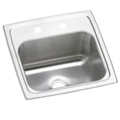 Elkay Celebrity 15" Rectangular Stainless Steel ADA Bar/Prep Sink, Brushed Satin, MR2 Faucet Holes, BPSR15MR2