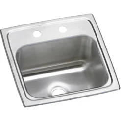 Elkay Celebrity 15" Rectangular Stainless Steel ADA Bar/Prep Sink, Brushed Satin, 2 Faucet Holes, BPSR152