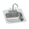 Elkay Celebrity 15" Rectangular Stainless Steel Bar/Prep Sink Kit with Faucet, Brushed Satin, 2 Faucet Holes, BCRA150C
