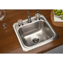 Elkay Celebrity 15" Rectangular Stainless Steel ADA Bar/Prep Sink, Brushed Satin, No Faucet Hole, BCR150