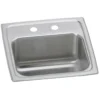 Elkay Celebrity 15" Rectangular Stainless Steel ADA Bar/Prep Sink, Brushed Satin, 2 Faucet Holes, BCR152