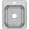 Elkay Celebrity 17" Stainless Steel Kitchen Sink, 20 Gauge, Brushed Satin, 1 Faucet Hole, CR17211