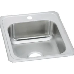 Elkay Celebrity 17" Stainless Steel Kitchen Sink, 20 Gauge, Brushed Satin, 1 Faucet Hole, CR17211
