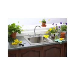 Elkay Celebrity 20" Stainless Steel Laundry Sink, Brushed Satin, 1 Faucet Hole, ESE2020101