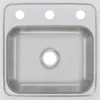 Elkay Celebrity 15" Stainless Steel Bar Sink, Brushed Satin, 3 Faucet Holes, BPSR153