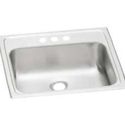 Elkay Celebrity 19" Stainless Steel Bathroom Sink, Brushed Satin, 3 Faucet Hole, PSLVR19173