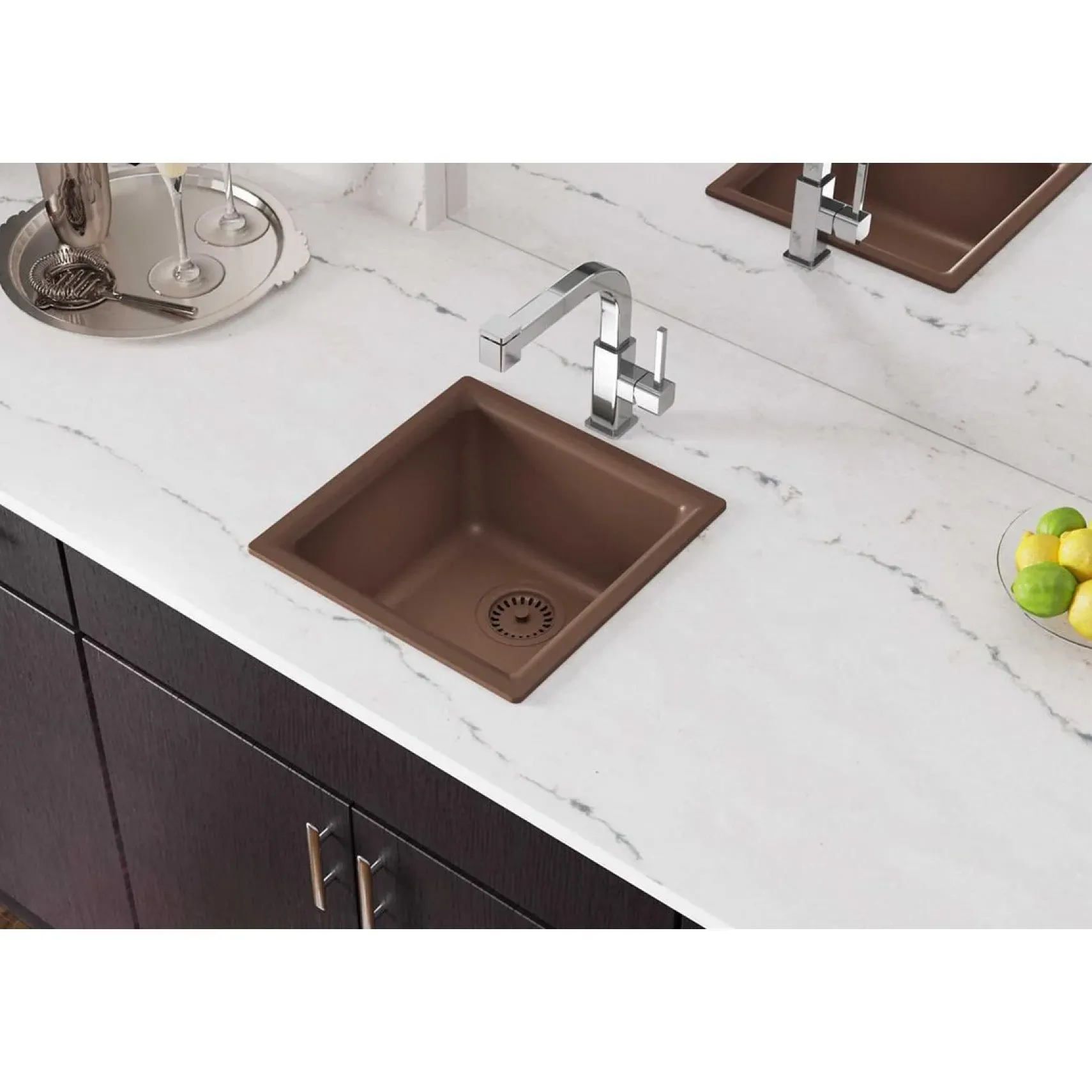 Elkay Classic 16" Quartz Bar Sink, Mocha, ELG1616MC0