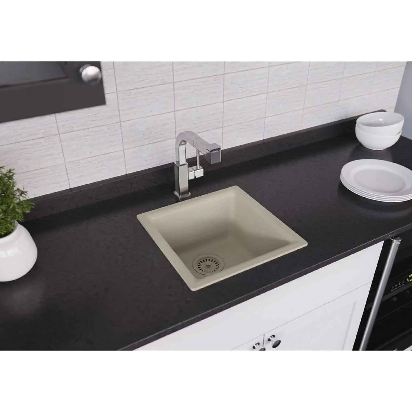 Elkay Classic 16" Quartz Bar Sink, Bisque, ELG1616BQ0