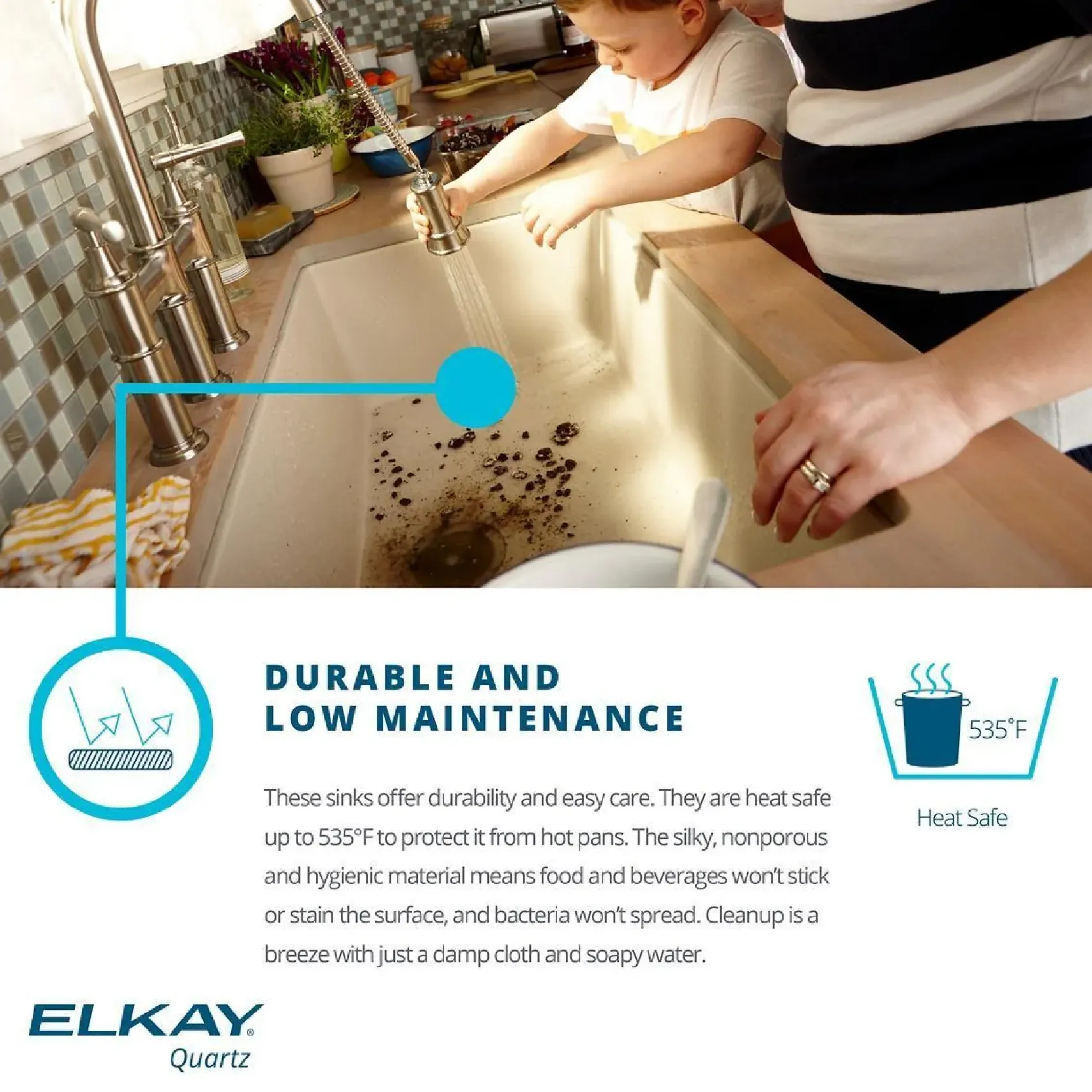 Elkay Classic 16" Quartz Bar Sink, Greystone, ELG1616GS0