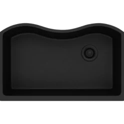 Elkay Classic 33" Quartz Kitchen Sink, Black, ELGUS3322RBK0