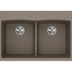 Elkay Classic 33" Quartz Kitchen Sink, 50/50 Double Bowl, Greige, ELGDLB3322GR0
