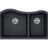Elkay Classic 33" Quartz Kitchen Sink, 60/40 Double Bowl, Dusk Gray, ELGHU3220RGY0