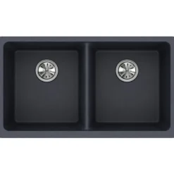 Elkay Classic 33" Quartz Kitchen Sink, 50/50 Double Bowl, Dusk Gray, ELGU3322GY0