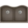 Elkay Classic 33" Quartz Kitchen Sink, 50/50 Double Bowl, Greige, ELGULB3322GR0