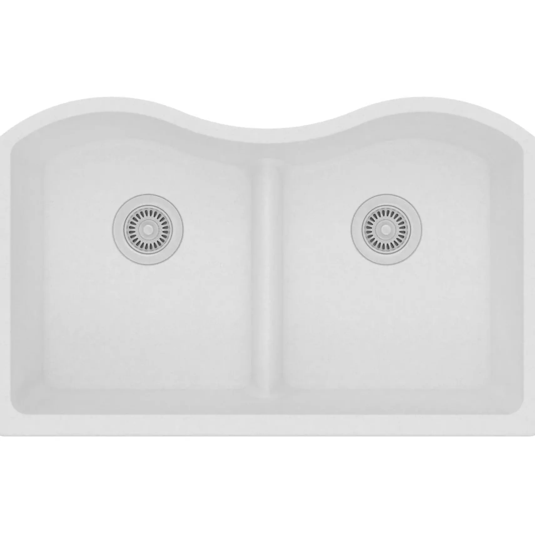 Elkay Classic 33" Quartz Kitchen Sink, 50/50 Double Bowl, White, ELGULB3322WH0