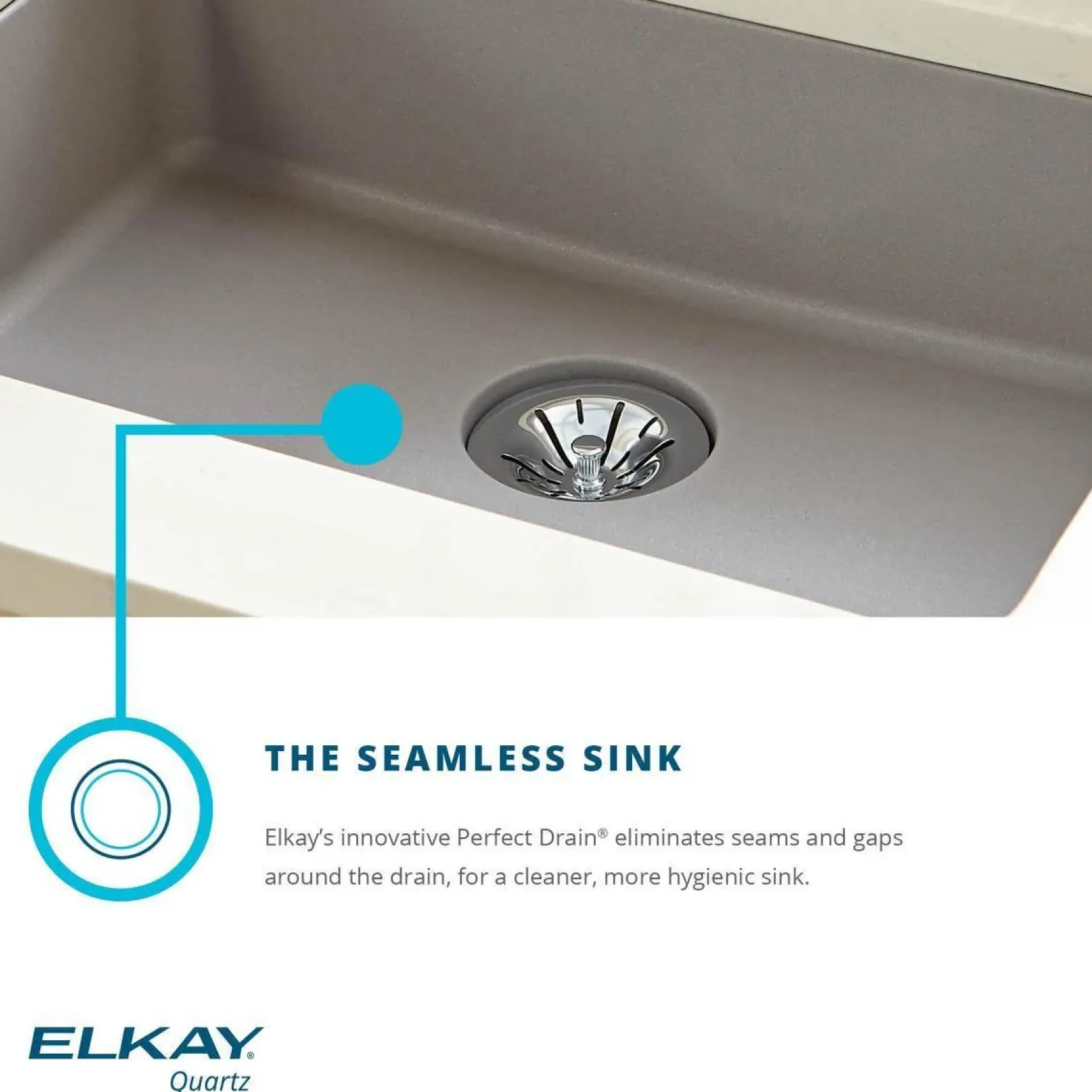 Elkay Classic 25" Quartz Kitchen Sink, White, ELGUAD2519PDWH0