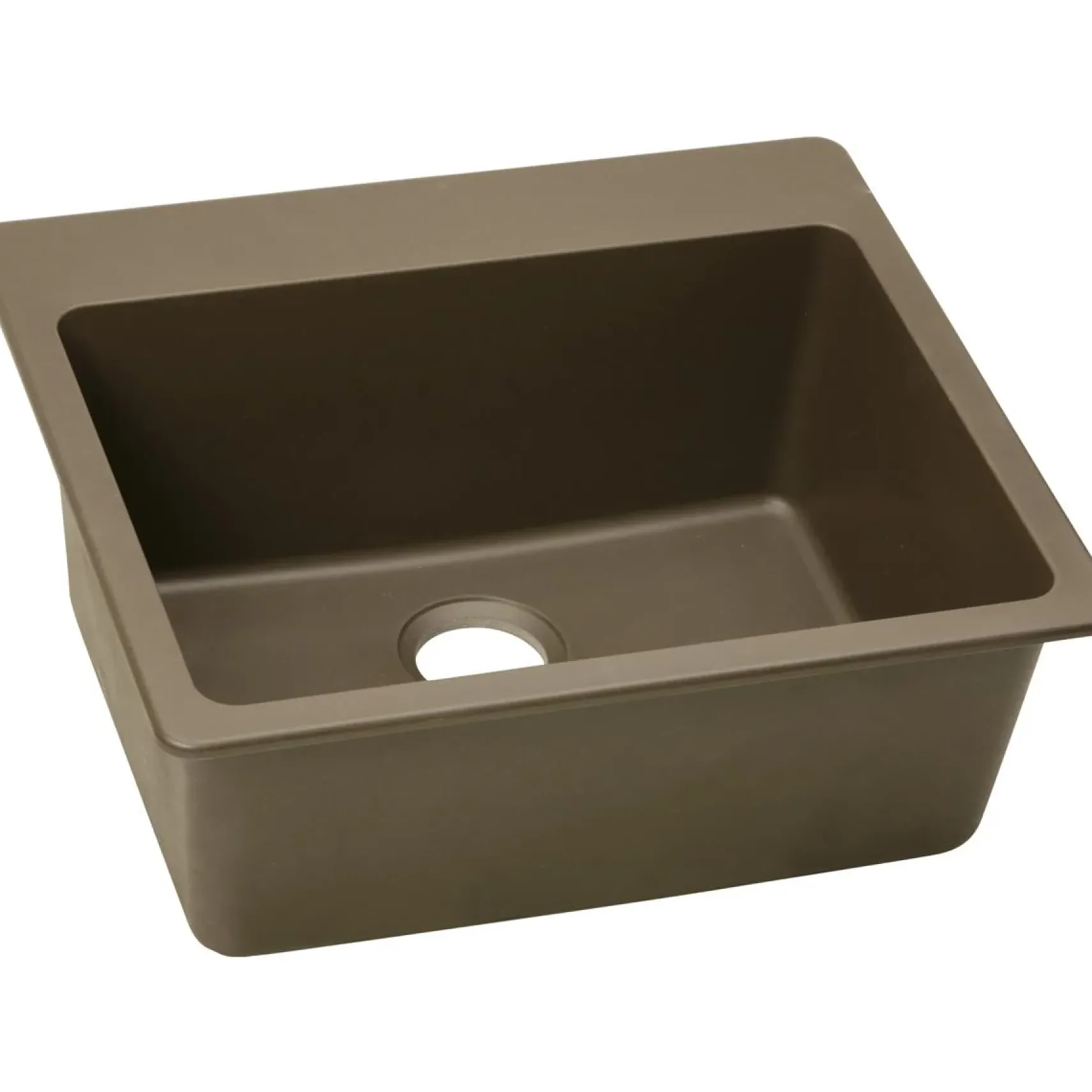 Elkay Classic 25" Quartz Kitchen Sink, Mocha, Pre-scored for up to 5 Faucet Hole, ELG2522MC0