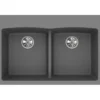 Elkay Classic 33" Quartz Kitchen Sink, 50/50 Double Bowl, Greystone, Pre-scored for up to 5 Faucet Hole, ELGDLB3322GS0