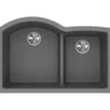 Elkay Classic 33" Quartz Kitchen Sink, 55/45 Double Bowl, Greystone, ELGHU3322RGS0