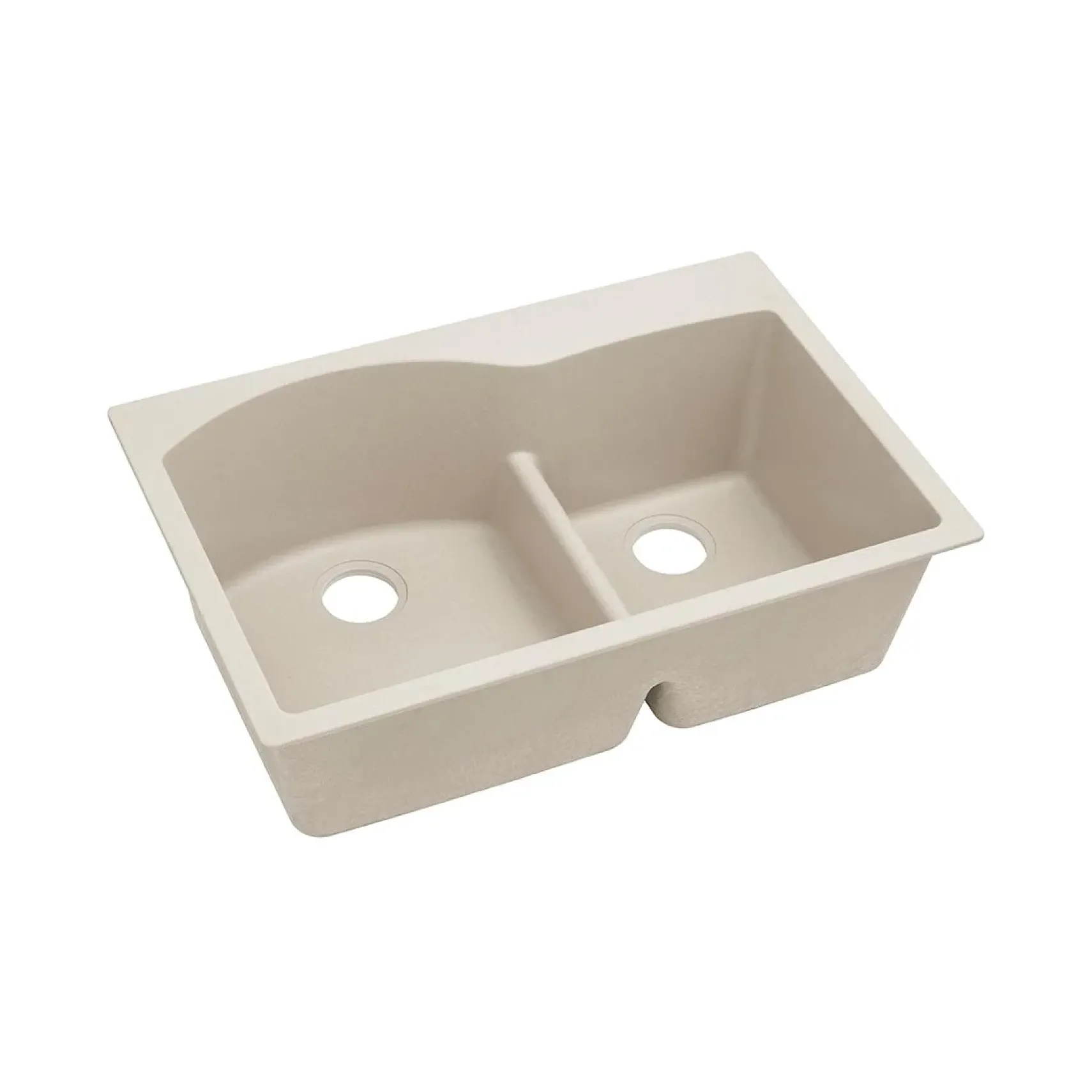 Elkay Classic 33" Quartz Kitchen Sink, 55/45 Double Bowl, Bisque, ELGH3322RBQ0