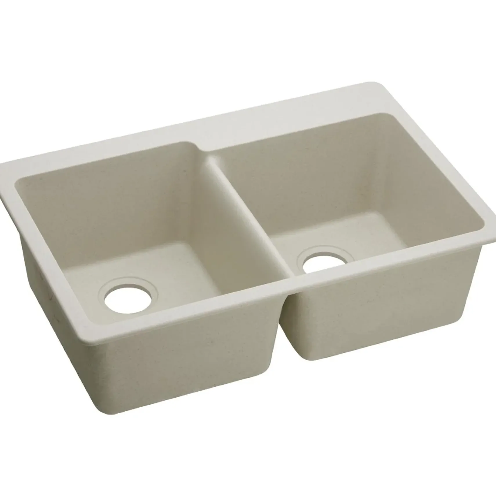 Elkay Classic 33" Quartz Kitchen Sink, 50/50 Double Bowl, Bisque, ELG250RBQ0