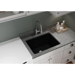 Elkay Classic 25" Quartz Laundry Sink, Black, ELGU251912PDBK0
