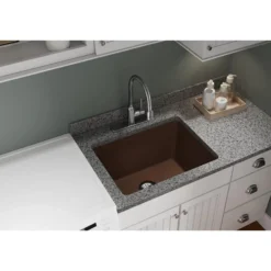 Elkay Classic 25" Quartz Laundry Sink, Mocha, ELGU251912PDMC0