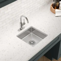 Elkay Crosstown 17" Rectangle Stainless Steel ADA Bar/Prep Sink, Polished Satin, 18 Gauge, ECTRUAD151550