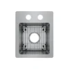 Elkay Crosstown 13" Stainless Steel Bar Sink Kit, Polished Satin, ECTSR13169TBG2