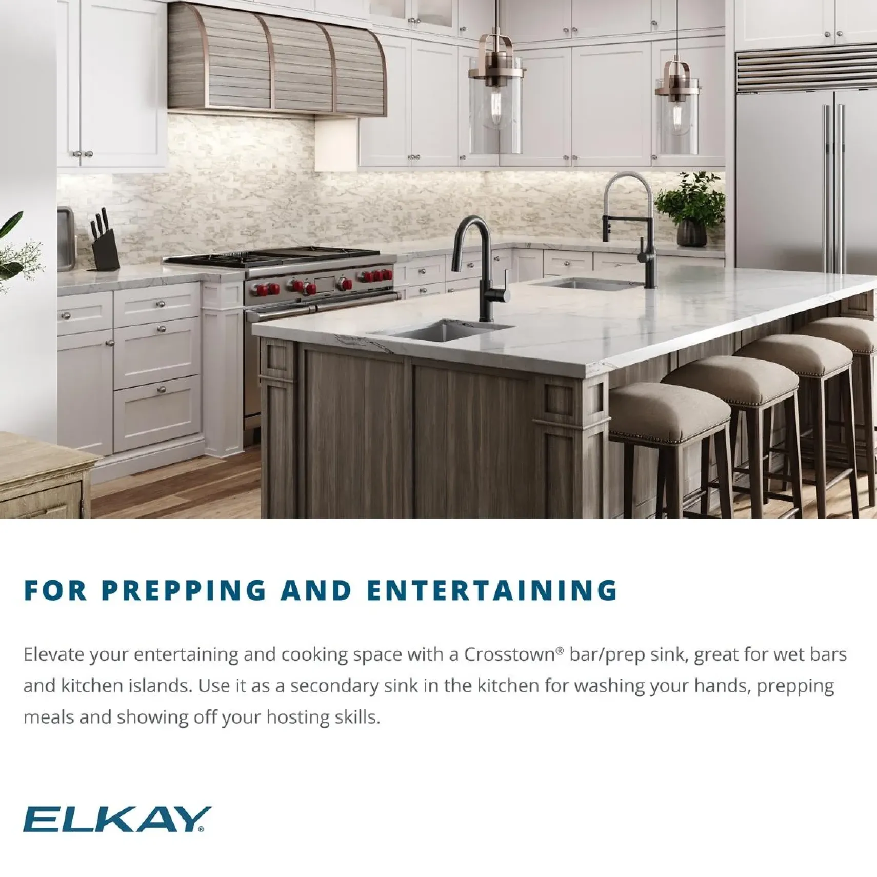 Elkay Crosstown 13" Stainless Steel Bar Sink Kit, Polished Satin, ECTSR13169TBG2