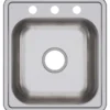 Elkay Dayton 17" Drop In/Topmount Stainless Steel Bar Sink, Single Bowl, Satin, 3 Faucet Hole, D117193