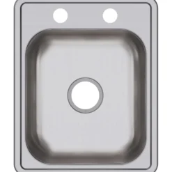 Elkay Dayton 17" Stainless Steel Bar Sink, Satin, 2 Faucet Hole, D117212