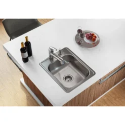 Elkay Dayton 17" Stainless Steel Bar Sink, Satin, 2 Faucet Hole, D117212