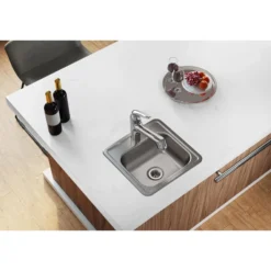 Elkay Dayton 15" Stainless Steel Bar Sink, Satin, 3 Faucet Holes, D115153