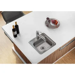 Elkay Dayton 15" Stainless Steel Bar Sink, Satin, 1 Faucet Hole, D115151