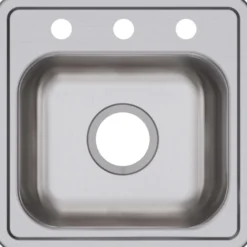 Elkay Dayton 15" Stainless Steel Bar Sink, Satin, 3 Faucet Hole, D115163