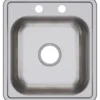 Elkay Dayton 17" Stainless Steel Bar Sink, Satin, 2 Faucet Hole, D117192