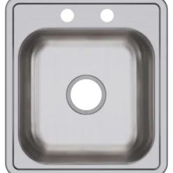 Elkay Dayton 17" Stainless Steel Bar Sink, Satin, 2 Faucet Hole, D117192