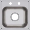 Elkay Dayton 15" Stainless Steel Bar Sink, Satin, 2 Faucet Holes, D115162
