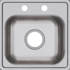 Elkay Dayton 15" Stainless Steel Bar Sink, Satin, 2 Faucet Holes, D115162