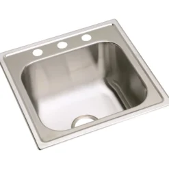 Elkay Dayton 20" Stainless Steel Laundry Sink, Premium Highlighted Satin, 1 Faucet Hole, DPC12020101