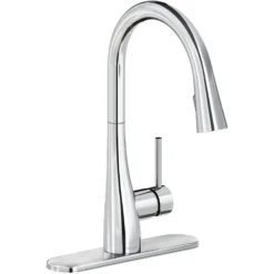 Elkay Forward Only Lever Handle Pull-down Spray Spout Brass ADA Kitchen Faucet, Chrome, LKGT4083CR