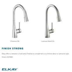 Elkay Forward Only Lever Handle Pull-down Spray Spout Brass ADA Kitchen Faucet, Chrome, LKGT4083CR
